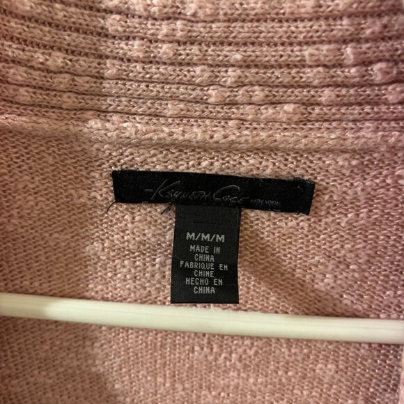 Kenneth Cole New York Women's Open Front Knitted Pink Cardigan ~ Medium - Picture 3 of 4